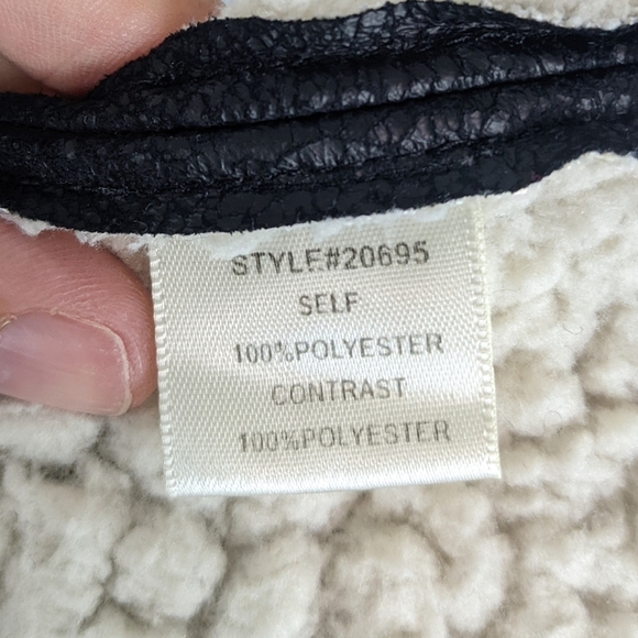 Skies are Blue Faux Suede and Sherpa Drape Front Jacket Sz S - Picture 10 of 11